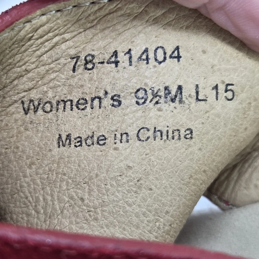 Johnston & Murphy Red Suede Espadrille Wedge‎ Sandals Womens 9.5 M 78-41404